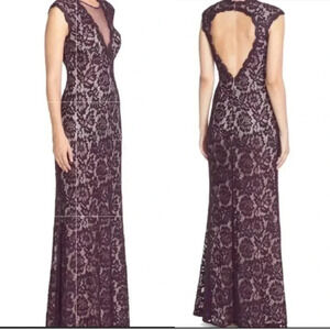 Betsy & Adam Size 8 Lace Gown Dress Evening Formal Party Wedding